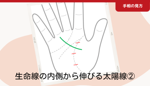 生命線の内側から伸びる太陽線② 支援運に恵まれる人