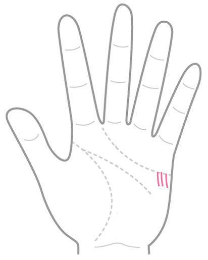 感情線の小指側にでる下向き線で 子供の数がわかることもあるよ 手相観ぱなせ